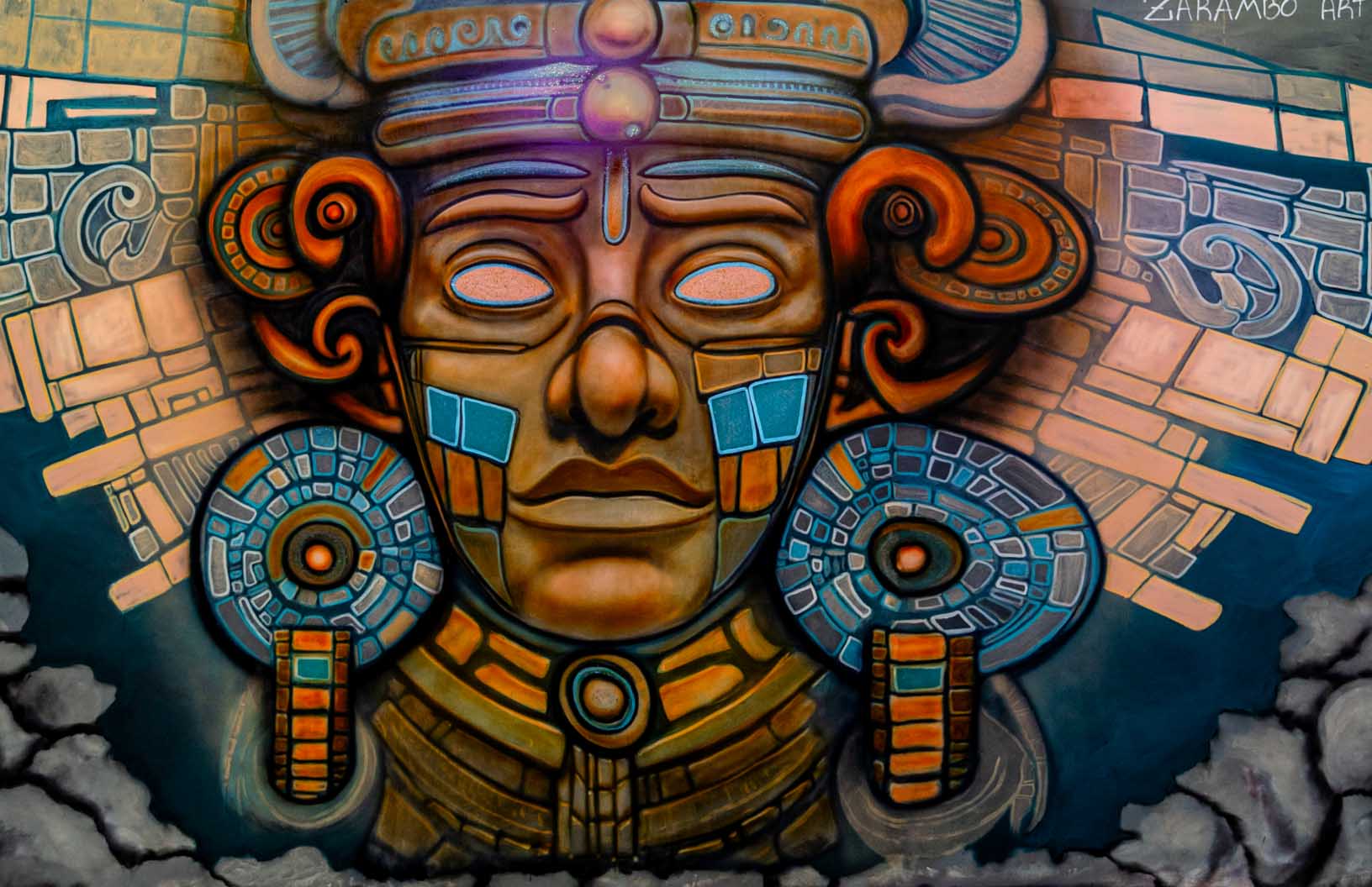 'Tribal Man'-ZaramboArt-2023|Mural Maze Canvas Print image 1