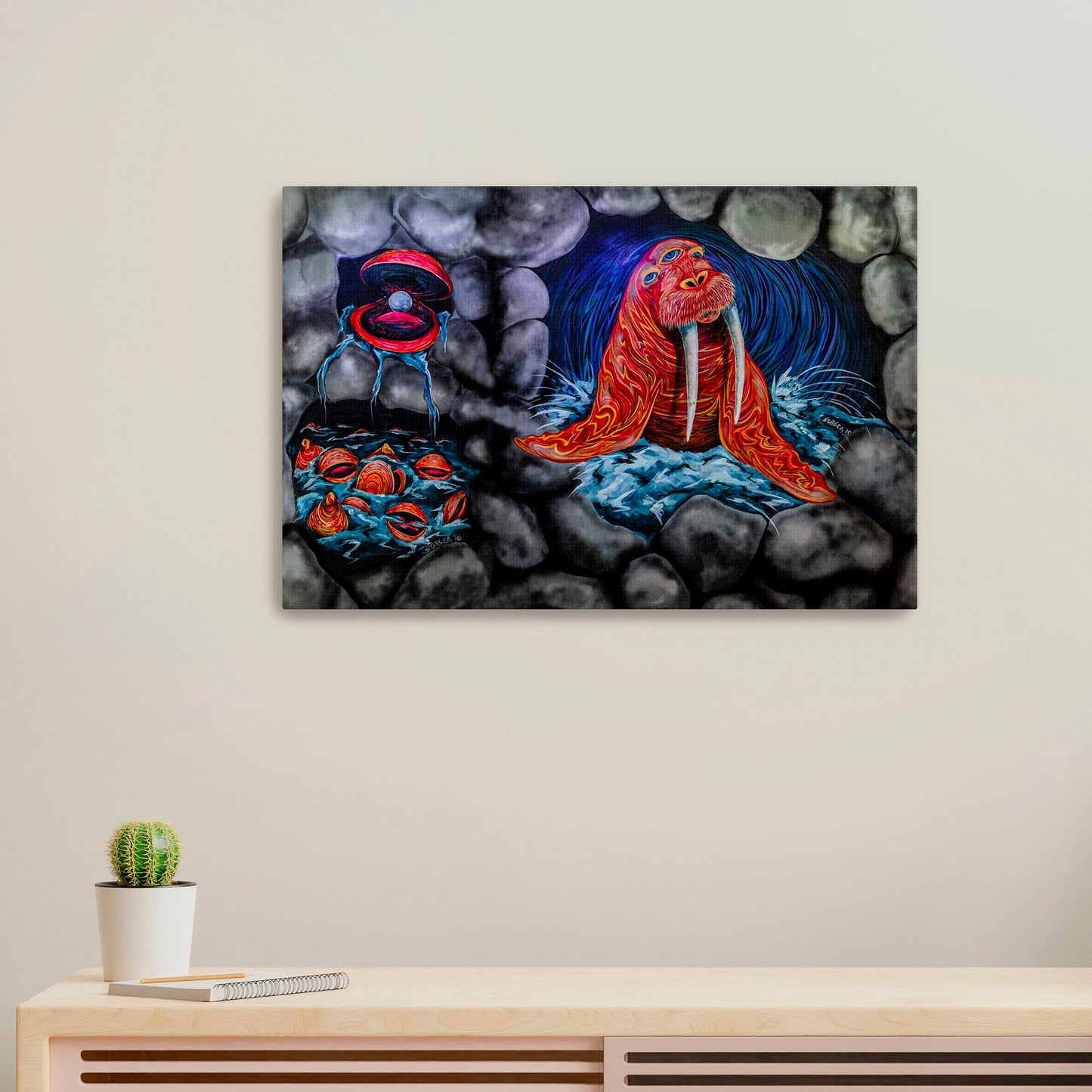 'Third Eye Walrus'-StaySea-2017|Mural Maze Canvas Print image 0
