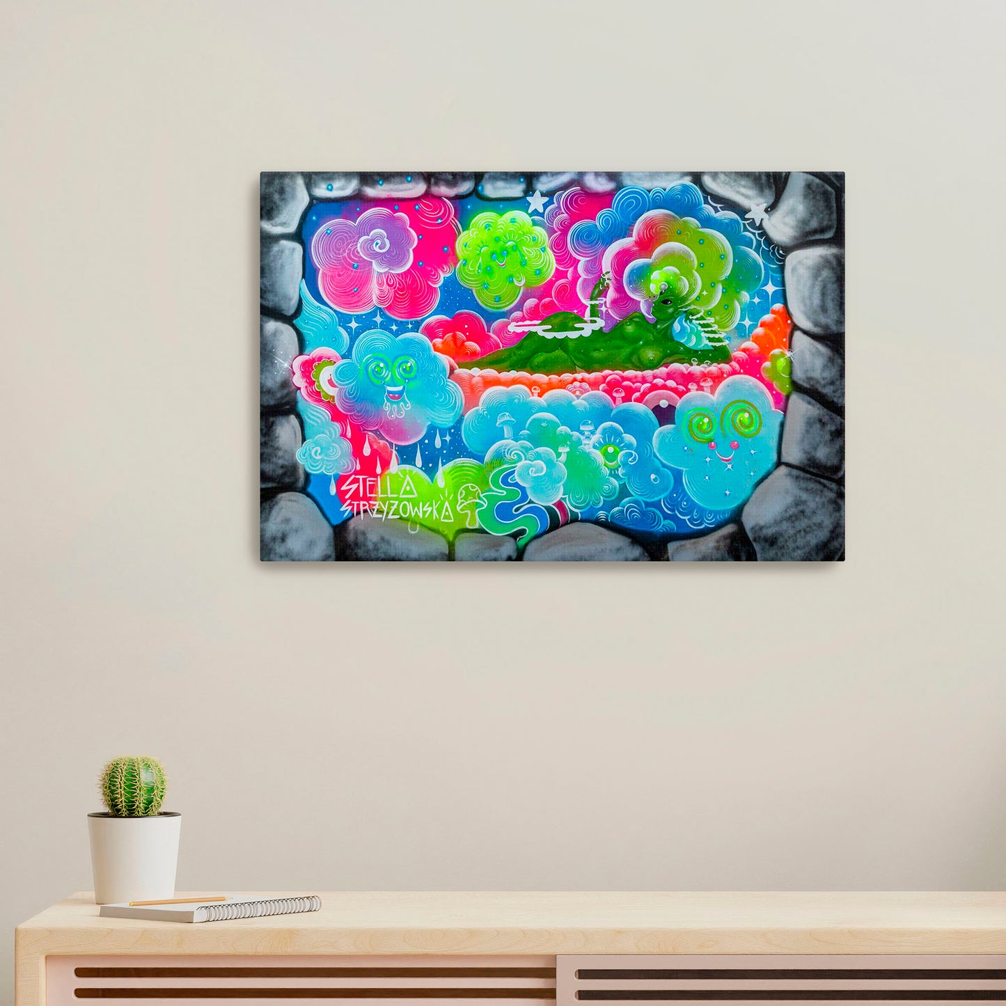 'Happy Clouds'-Stella Strzyzowska-2022|Mural Maze Canvas Print image 0