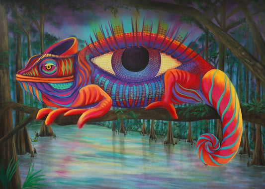 'Cheyemeleon'-2024-VioletIris | Mural Maze Paper Print