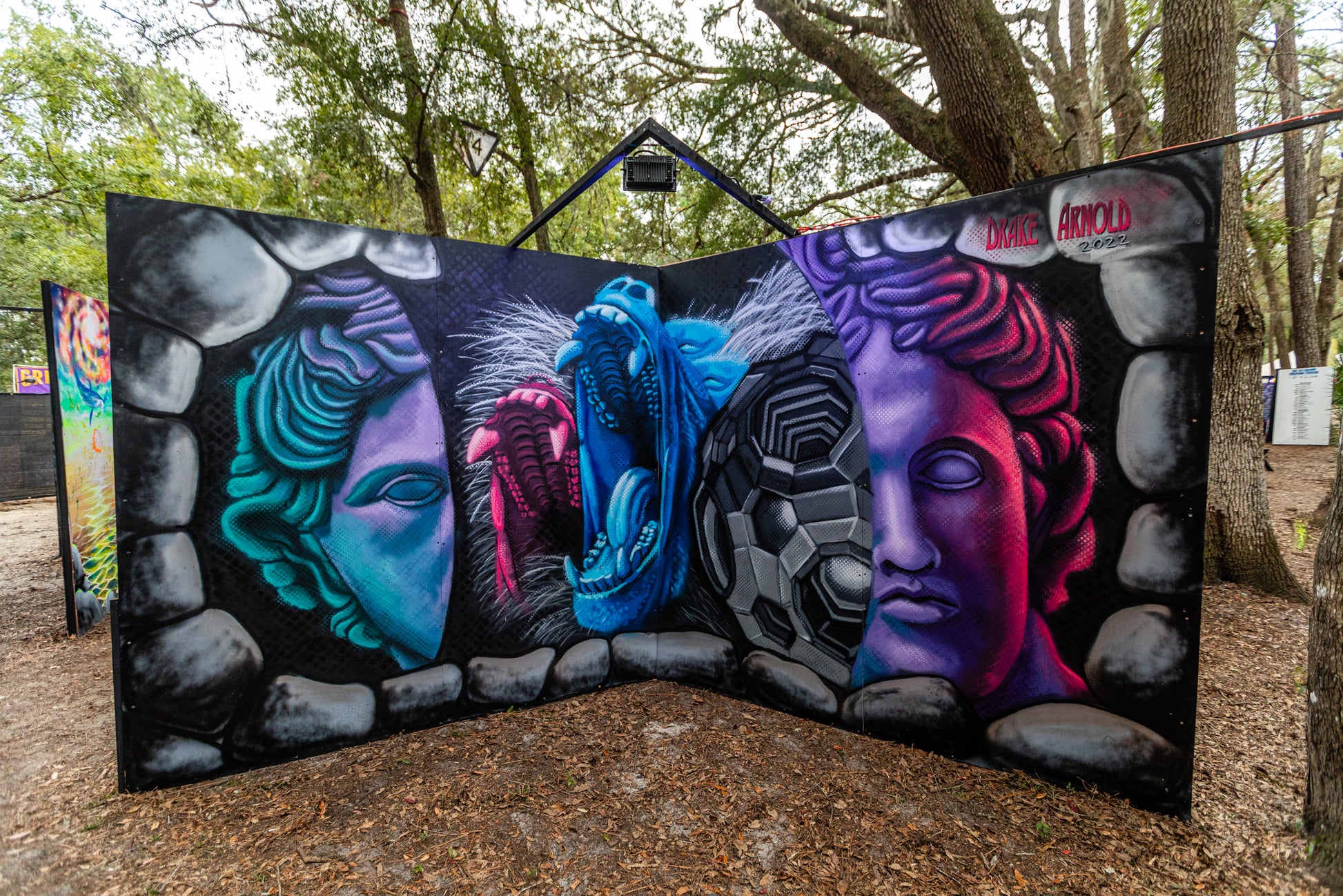 'Split Face Wolf-Drake Arnold-2022|Mural Maze Canvas Print image 2